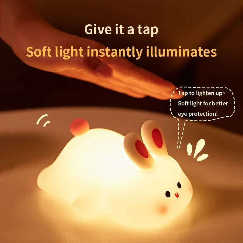 Cute Rabbit Silicone Night Light